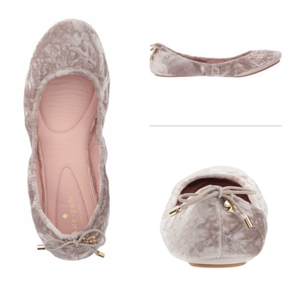 kate spade Shoes - Kate Spade Globe Foldable Velvet Ballet Flats